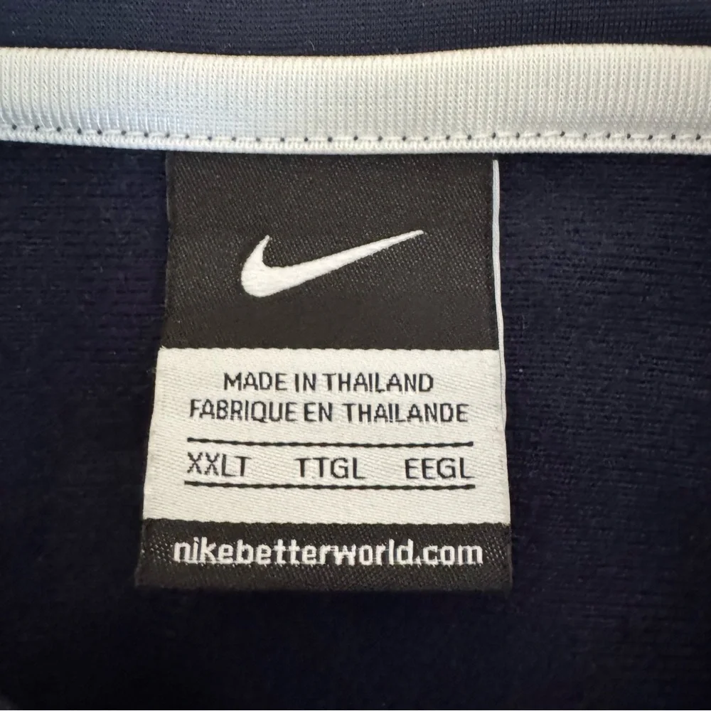 Nike Men's Navy Blue/White 2 piece tracksuit. Jacket 2XLT. Pants XLT sweatsuit